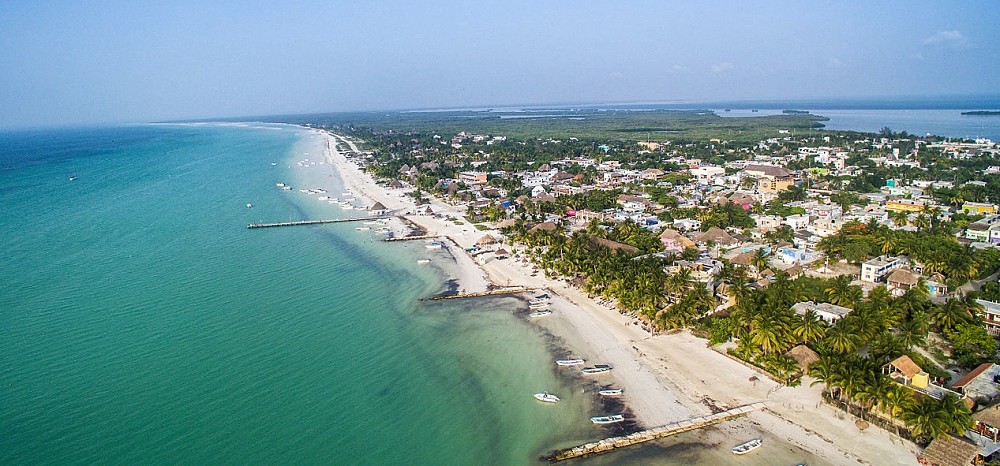 vista aérea de Isla Holbox