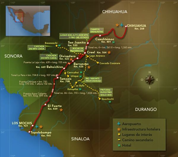 ruta del Chepe desde chihuahua a los mochis