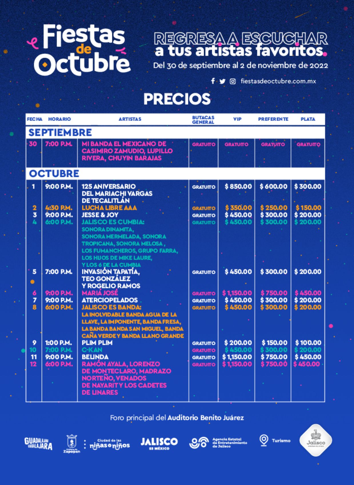 Teatro del Pueblo Feria de Guadalajara, Fiestas de Octubre 2022